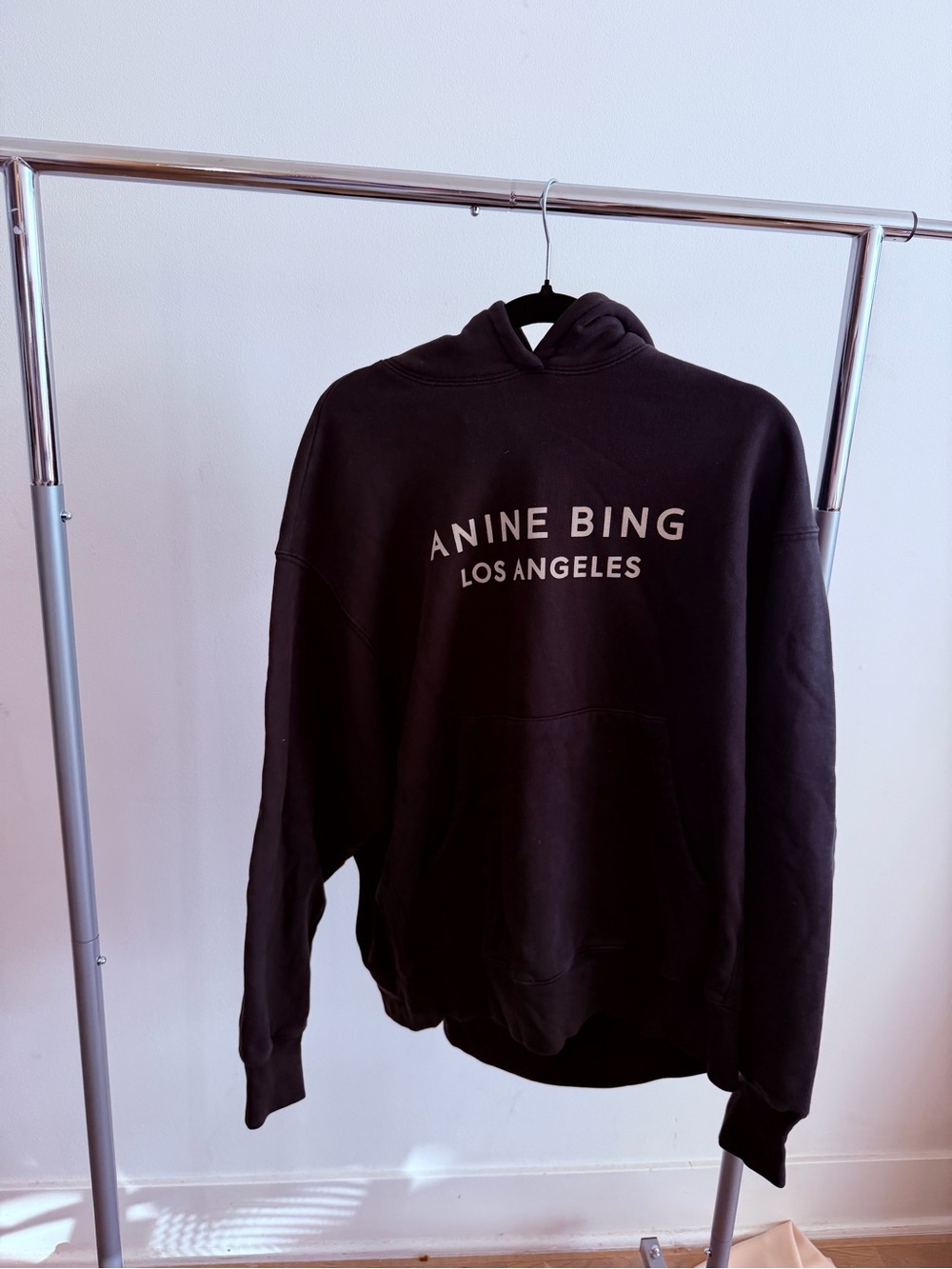Anine Bing Black Los Angeles Logo Hoodie